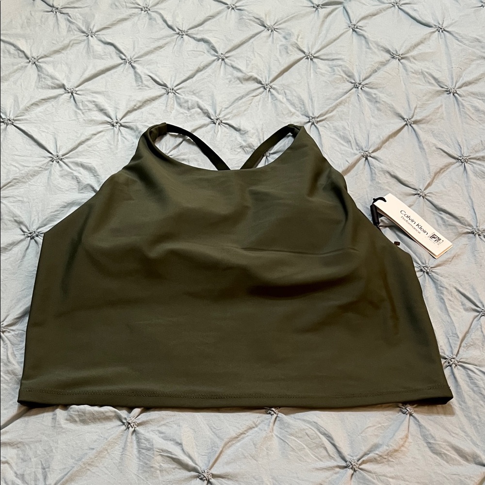 Calvin Klein Dark Green Crop Top